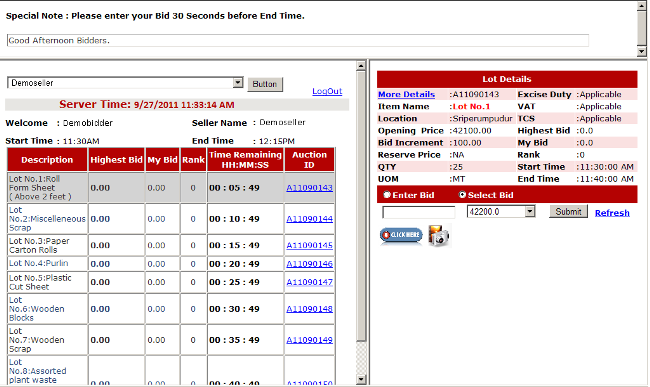 Bidding Options